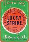 Panneau en métal - pipe et rouleau de cigarette Lucky Strike tabac coupé - look vintage