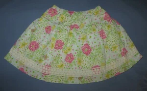 Lilly Pulitzer The Good Life Dotted Swiss Cat Print Skirt White Green Pink 6 EUC - Picture 1 of 7