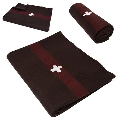 Manta de lana del ejército suizo con cruz 62x80 manta de seguridad ignífuga Foto 1 de 4