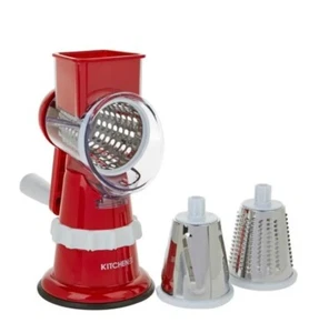 Rotary Multi Functional Food Grater Handle Vegetable Cheese Shredder Slicer 3 Bl - Picture 1 of 3