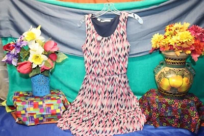 Maurices Mujer Rosa Azul Tostado Vestido para el Sol Talla X-Pequeña Camisa Top Vestido Cambio Foto 1 de 4