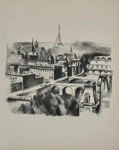 Robert DELAUNAY - Lithography Original - Paris, La Seine et La Tour - Picture 1 of 1