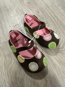 Scarpe a pois marroni Gymboree Tea per due bambine taglia 03 NUOVE bambino - Foto 1 di 2