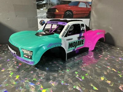 ARRMA ARA-1564 MOJAVE GROM Body Cage Clipless Teal/Pink Complete 1/18 223s - Image 1 of 4