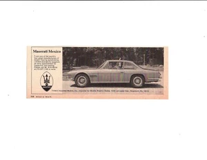 1968 MASERATI MEXICO ~ ORIGINAL SMALLER TRIDENT MOTORS AD - Picture 1 of 1
