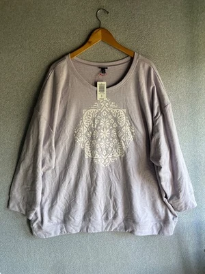 Torrid Sweatshirt Womens 4 Purple Floral Long Sleeve Pullover NWT - Image 1 of 4