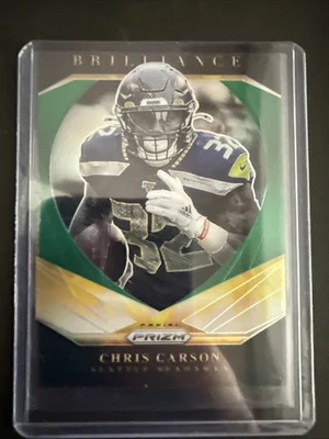 2020 Panini Prizm - Brilliance Chris Carson #15 Green Prizm - Image 1 of 2