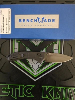 Cuchillo de bloqueo de eje mini estrecho hecho en banco negro titanio (3" negro) 743BK-01 Foto 1 de 4