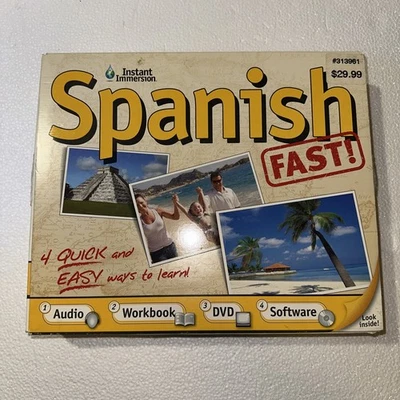 Instant Immersion Spanish FAST! (CD's, DVD, CD-ROM, Workbook, Map of Mexico) - Image 1 of 4
