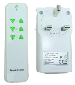 Lightwave RF Fernbedienung Steckdose & Fernbedienung Kit (JSJSLW106 & JSJSLW380) Sehr guter Zustand - Bild 1 von 4