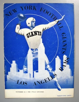 New York Giants vs Los Angeles Rams November 14th 1948 Official Game Program - Image 1 of 3