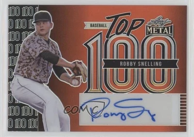 2023 Leaf Metal Top 100 Orange Prismatic /4 Robby Snelling #T1-RS1 Auto - Image 1 of 2