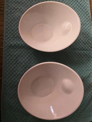 10 Strawberry Street 8" White Pinch Bowl Modern Slanted Design Set of 2 - Image 1 of 2