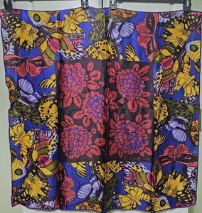 Vintage Christian Fischbacher Floral Butterfly 100% Silk Scarf, 34x34" - Picture 1 of 6