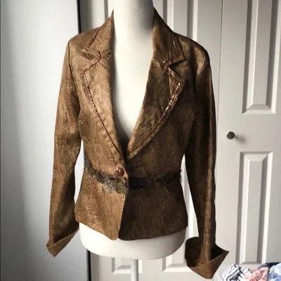 Blazer de plumas de piel de serpiente sintética True Meaning - 6 Foto 1 de 4