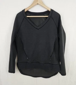 Lululemon 8 After Asana Pullover Sweater Stretch Gym Pockets Free S/H Charcoal - Picture 1 of 14