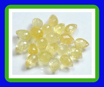 WE SELL QUALITY! Natural High Sparkle Yellow Sapphire Briolettes /Drilled/2286C1 - Image 1 of 2