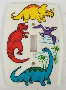 Kid's Room Vintage 1980's Light Switch Cartoon Dinosaur Cover - Picture 1 of 3