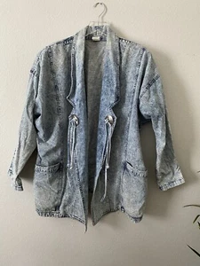 Vintage 80’s LA 405 Light Denim Jean Jacket Shoulder Pads Over Size 3X Style - Picture 1 of 7