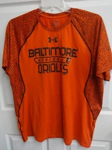 Vintage Under Armour Heat Gear MLB Baltimore Orioles Baseball Shirt Men 2XL - Picture 1 of 5