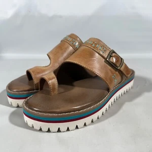Bed Stu Roan ZURI HI Sandal Handmade Leather Platform Shoes OAT Women Sz 7.5 - Picture 1 of 12