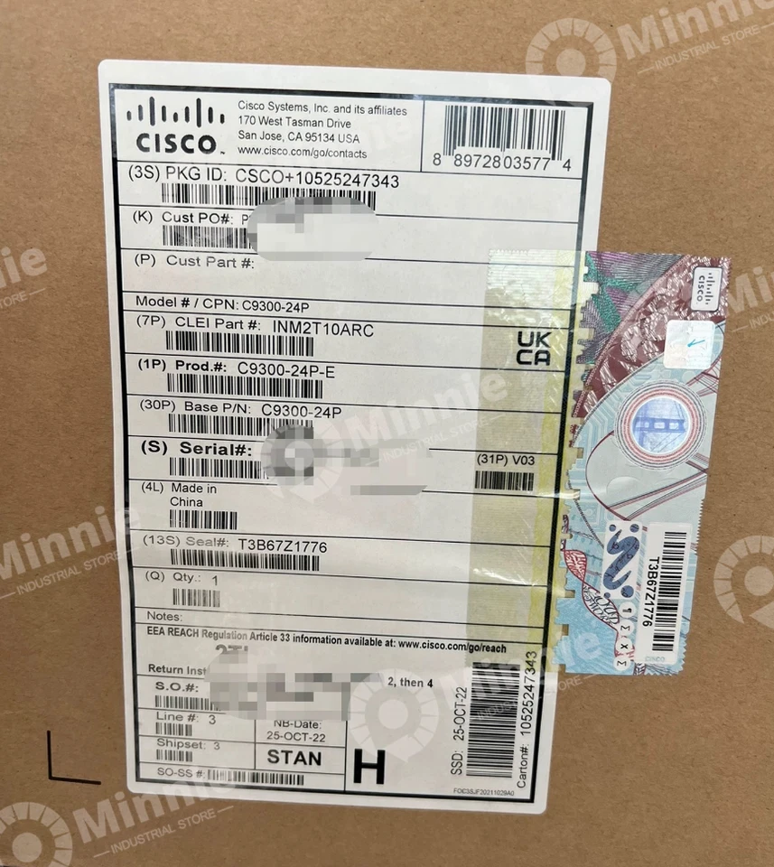 Cisco C9300-24P-E Cisco Systems Switch 24P-E New Sealed via DHL&FedEx&UPS - Image 1 of 2