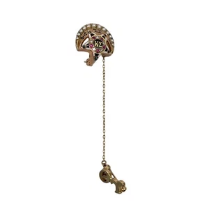 Kappa Sigma Fraternity Badge 10k Gold Seed Pearl Ruby Emerald Skull Star Guard - Picture 1 of 13