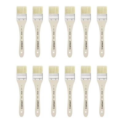 Lot of 12 Paint Brush Set Pure Hog Extra Thick Bristles 1.5 Inch Wide - image 1 of 4