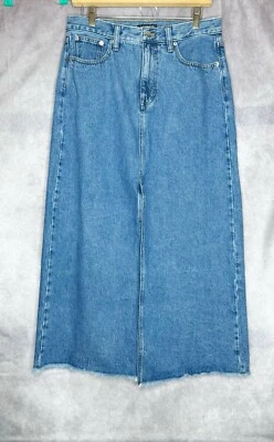 Maxi Falda Denim Clásica J Crew Para Mujer Talla 29 Azul 5 Bolsillos Línea A LEER Descripción Foto 1 de 4