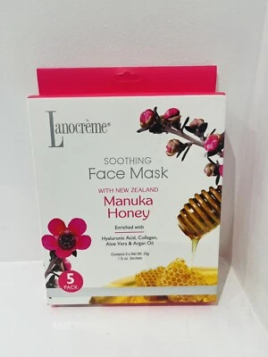 Lanocreme Manuka Honey Soothing Face Masks X 5 SHEETS - Image 1 of 2