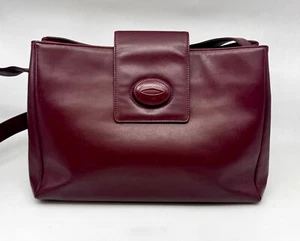 Auténtico bolso de hombro Cartier Muct De de cuero vintage, color borgoña - Imagen 1 de 16