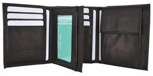 KIDS BOYS SLIM COMPACT FLAP ID AND COIN POCKET TRIFOLD WALLET BLACK - Picture 1 of 6