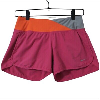 Nike Pink Colorblock Dri-fit Athletic Shorts Running Gym Workout Pockets XS • 11€