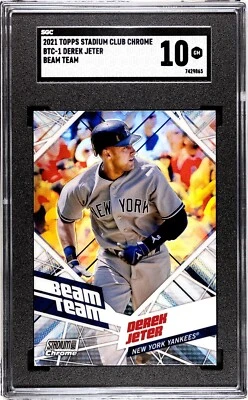 2021 Topps Stadium Club Chrome #1 Derek Jeter Beam Team SGC 10 Gem Mint - Image 1 of 2