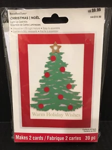 Recollections Christmas Light Up Card Kits Warm Holiday Wishes 39pc Makes 2 New - Picture 1 of 2