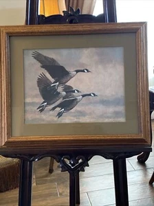 Impresión enmarcada en madera Christopher Forrest gansos de Canadá en vuelo firmada - Imagen 1 de 19