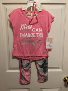 MARIKA GIRLS PINK GRAY 3 PIECE ATHLETIC SET Size 4 NWT - Picture 1 of 8