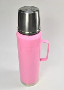 DD DUNKIN LARGE PINK 34oz THERMOS 914394 STAINLESS STEEL 2023 WITH HANDLE 914394 - Picture 1 of 3