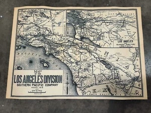 1918 Southern Pacific Railroad Los Angeles Division Karte Wand Poster Dekor  - Bild 1 von 4