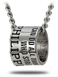 Men's Stainless Steel Duck Band Necklace-Phil 4:13 - Picture 1 of 4