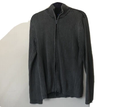 Suéter acanalado Greendog negro y gris con cremallera talla XL para hombre Foto 1 de 4