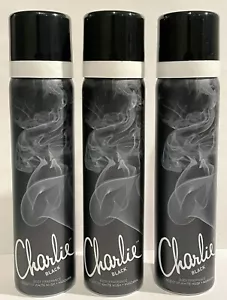 Lot Of 3 Charlie Black Body Fragrance Spray By Revlon Women - 2.5 oz each - Picture 1 of 1