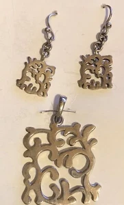 Juego de pendientes colgantes y colgantes a juego de plata de ley 925 BARSE - Imagen 1 de 5