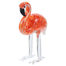 Handmade Glass Flamingo Figurine Paperweight - Orange