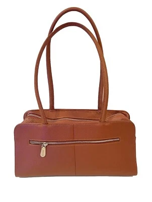 Bostanten 单肩包 钱包 棕色皮革 双手柄 拉链口袋 挎包 全新 — 第 1/4 张图片