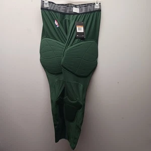 New Nike Pro Hyperstrong NBA Padded 3/4 Compression Pants Green Mens Size 2XL - Picture 1 of 6