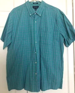 Mens Saddlebred Button-Down Short-Sleeve Shirt XXL Stretch Poplin/FAST Shipping! - Picture 1 of 3