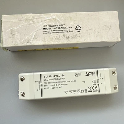 Self SLT30-12VLG-Es LED POWER Trafo LED DRIVER-Ersatztrafo 12Vdc 0-2.5A 30W - Bild 1 von 4