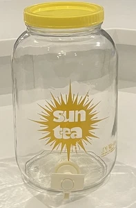 DE COLECCIÓN EXCELENTE Tarro de Vidrio Sun Tea Amarillo Sunburst J.M Werling 1 Galón Con Tapa - Imagen 1 de 7