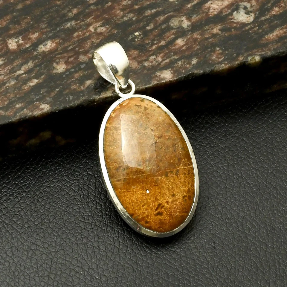 Musgo Amarillo Ágata Piedras Preciosas Étnico Hecho a Mano Colgante Joyería Regalo 2.2" AP-42119 Foto 1 de 1